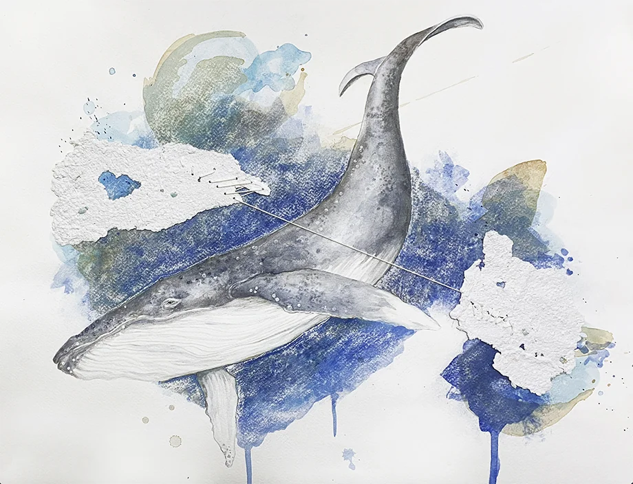 Fragment d’océan, aquarelle sur papier Arches 24x18