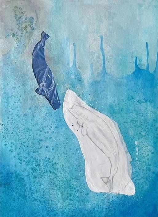 Transmission, aquarelle sur papier Arches 18x24 · Référence MHP-FRAGMENTS-06